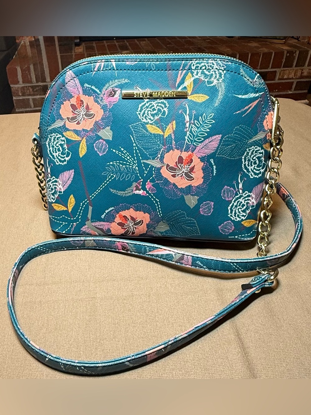 Steve Madden Teal Floral Crossbody Bag NWOT